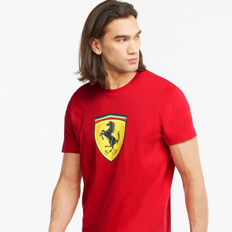 FERRARI RACE COLORED BIG SHIELD TEE ROSSO CORSA – Gp Store Latam