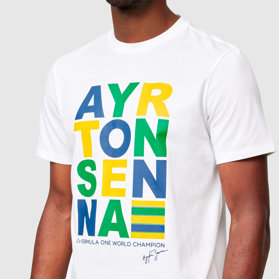 thumbnail image 2 of Ayrton Senna F1 Fan Art Graphic Tee - 100% Cotton Unisex T-Shirt 2 of 3