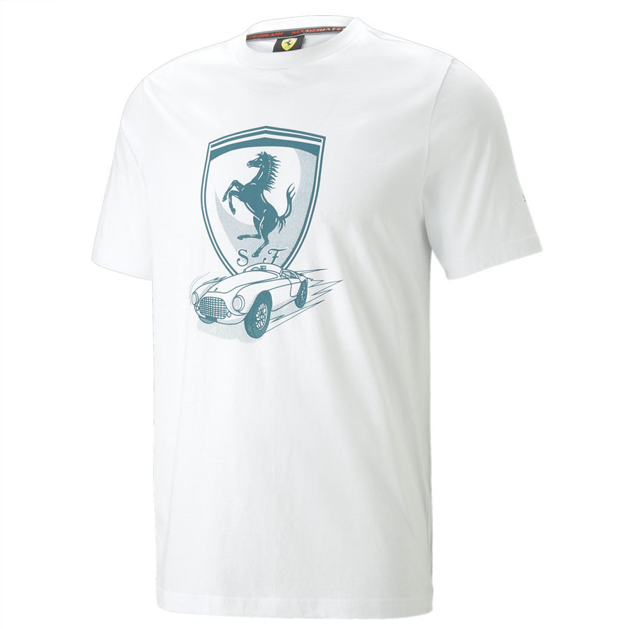 FERRARI RACE BIG SHIELD TONAL WHITE – Gp Store Latam