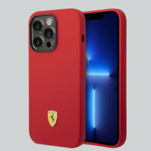 TIENDA-DE-FORMULA-1-FERRARI-IPHONE-14-PRO-SILICONE-BLACK-CASE-METAL-LOGO-BLACK-CAMERA-OUTLINE-FEHCP14LSIBBR