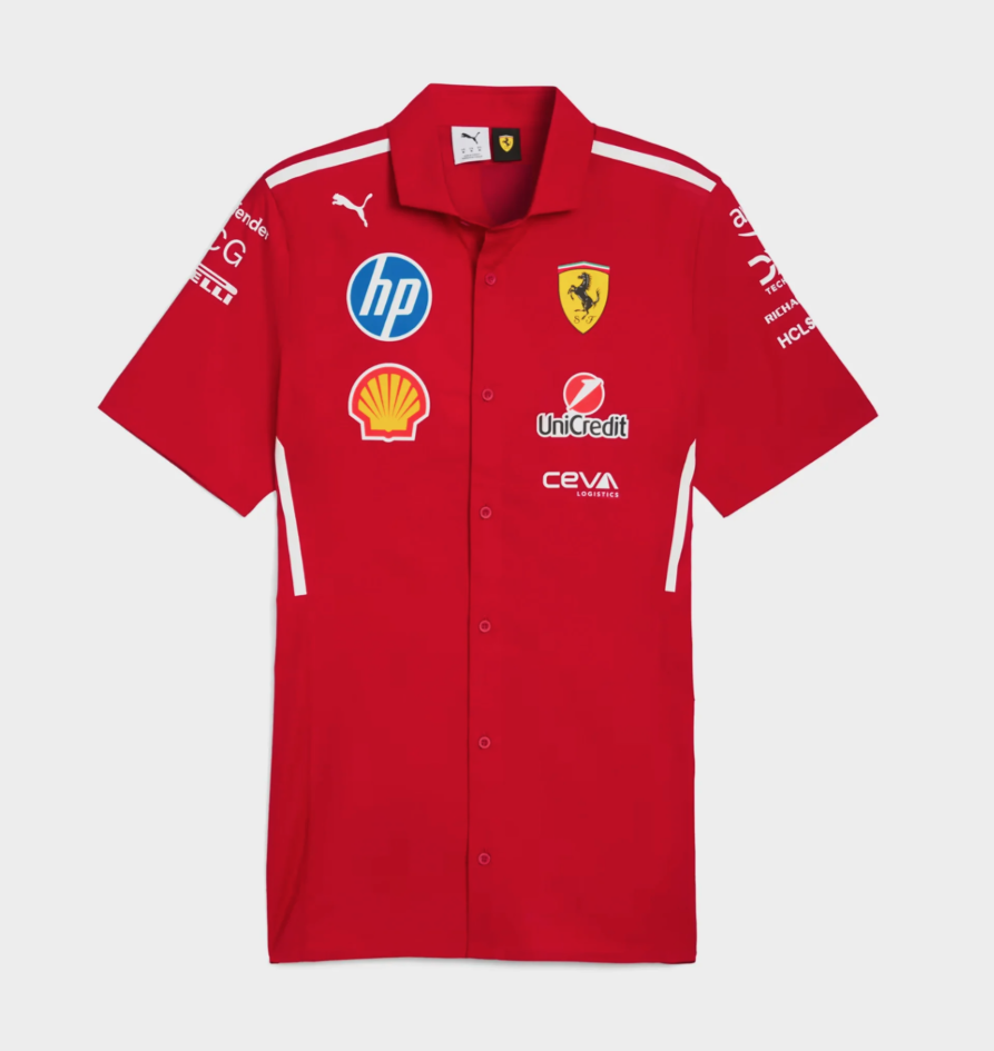 SCUDERIA FERRARI TEAM SHIRT DARK CHERRY 2025