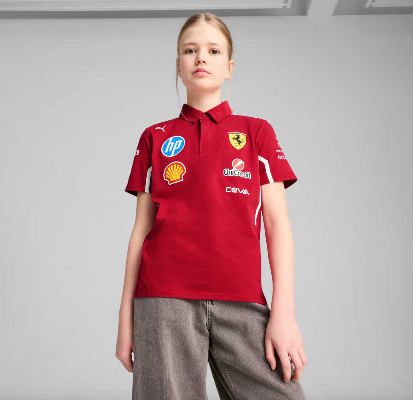 SCUDERIA FERRARI POLO TEAM KIDS DARK CHERRY 2025