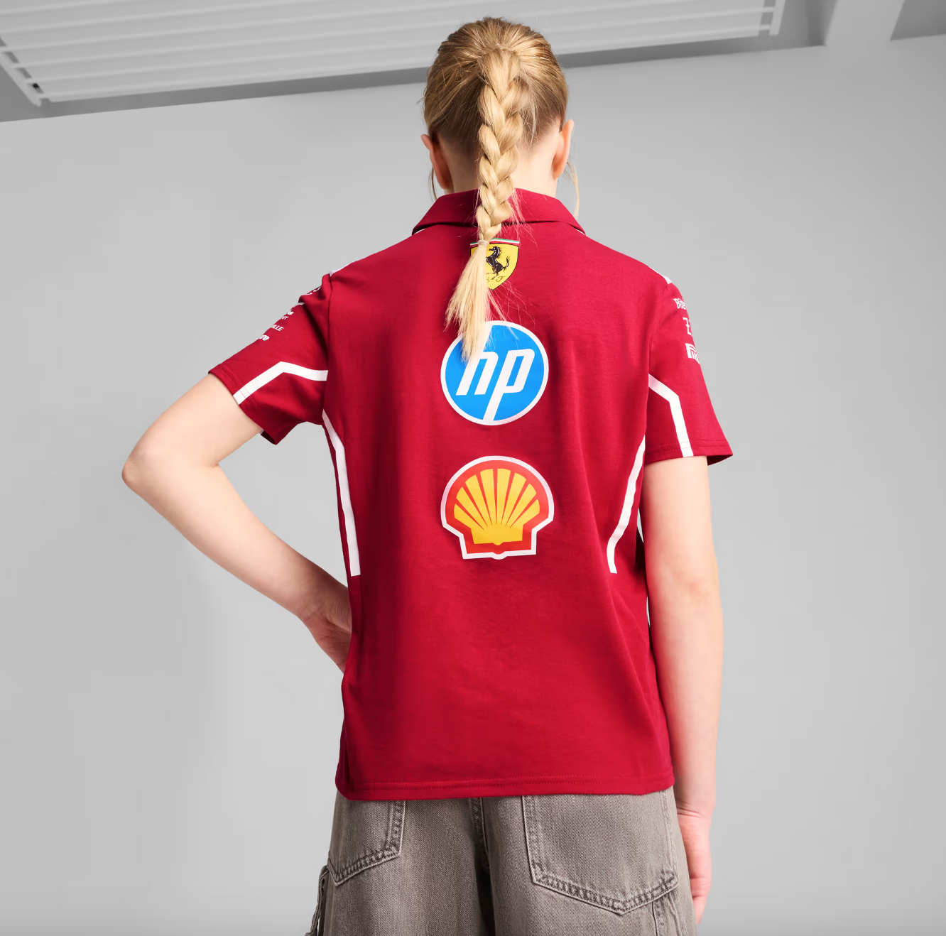 SCUDERIA FERRARI POLO TEAM KIDS DARK CHERRY 2025 - Imagen 2