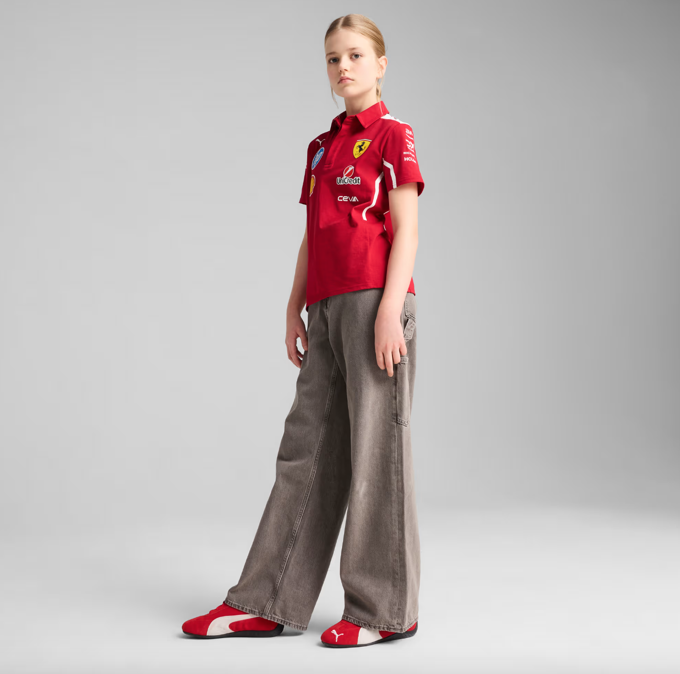 SCUDERIA FERRARI POLO TEAM KIDS DARK CHERRY 2025 - Imagen 3
