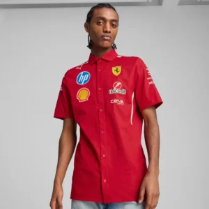 SCUDERIA FERRARI TEAM SHIRT DARK CHERRY 2025