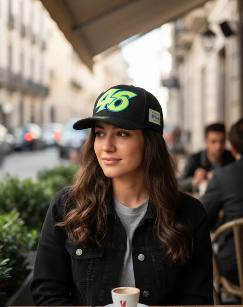 VALENTINO ROSSI #46 HERITAGE "SUN AND MOON" MIDVISOR CAP - BLACK 2025 - Imagen 6