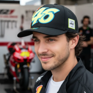 VALENTINO ROSSI #46 HERITAGE "SUN AND MOON" MIDVISOR CAP - BLACK 2025
