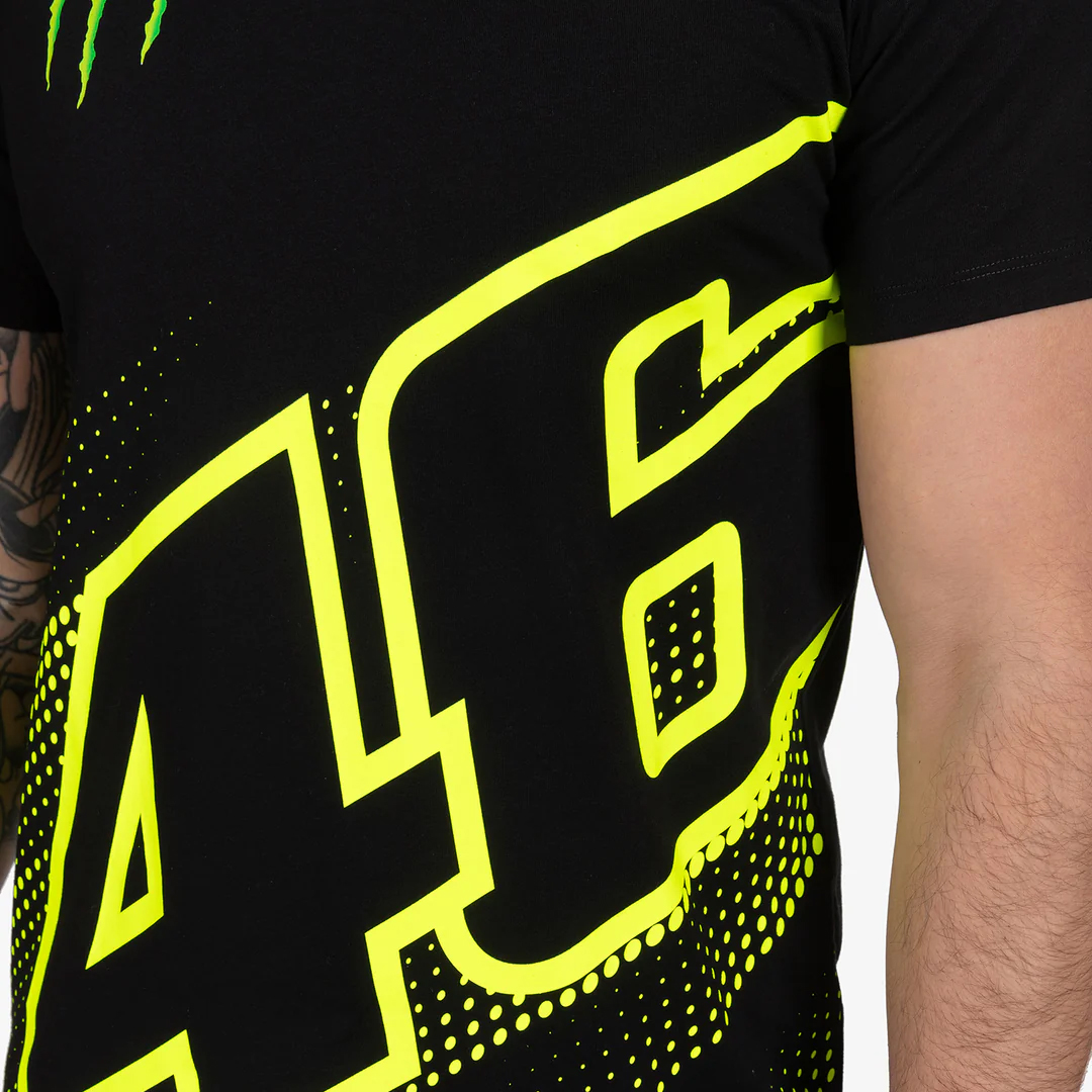 「RT-193446」 VALENTINO ROSSI #46 DUAL MONSTER 46 MAN T-SHIRT - BLACK 2025 – Gp