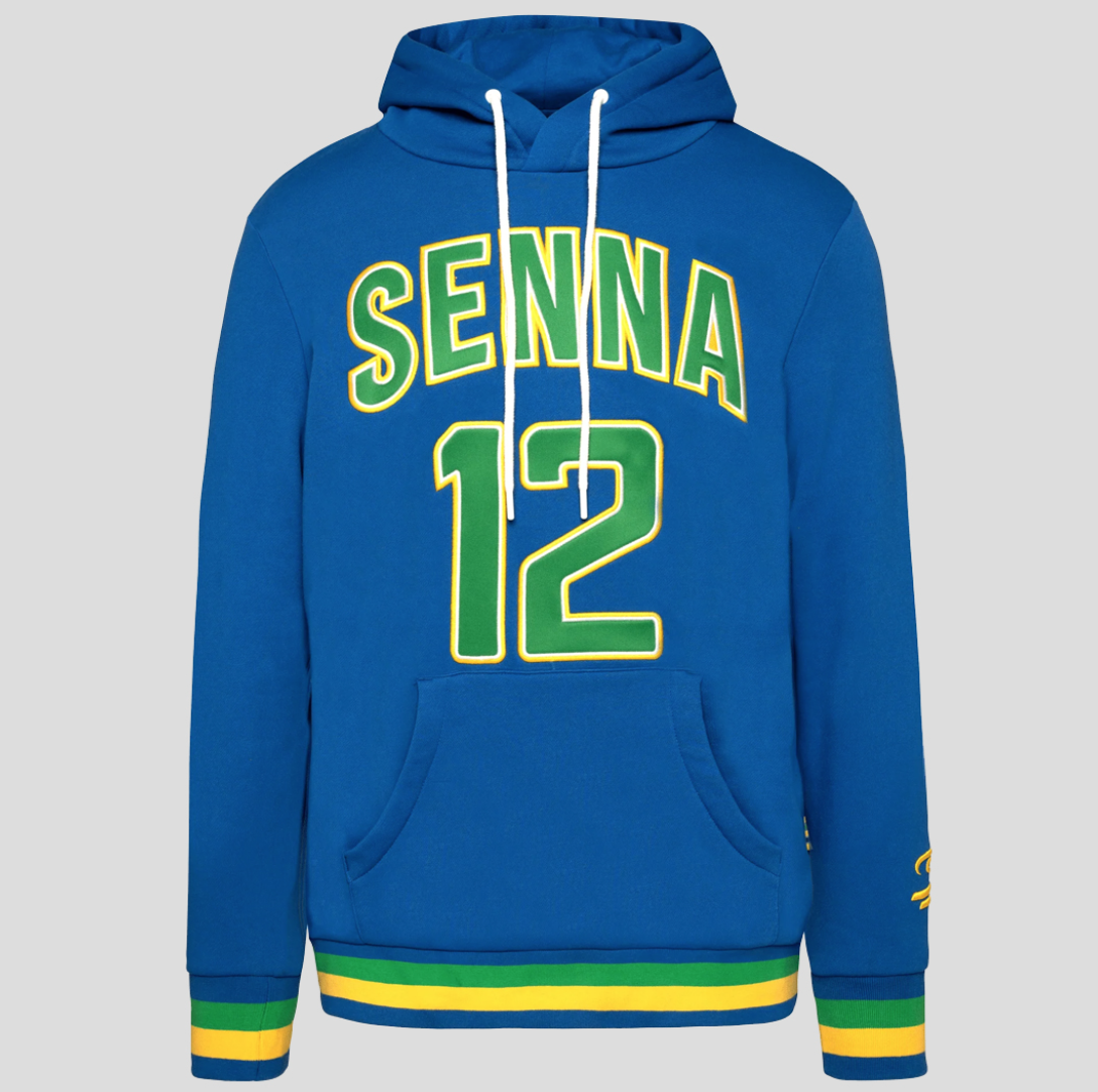 ASLE03005-BLU AYRTON SENNA COLLEGIATE HOODIE MENS BLUE 2025 - Imagen 3