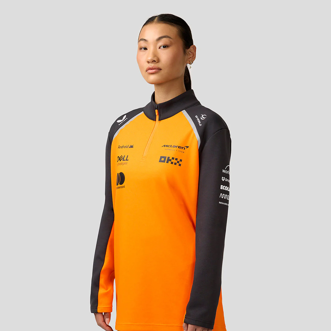 TIENDA-DE-FORMULA-1-MOTORSPORT-MOTO-GP-TU9919-088-McLAREN-F1-TEAM-QUARTER-ZIP-TOP-UNISEX-AUTUMN-GLORY-2025