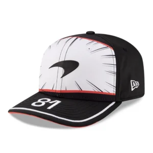 Gorra ajustable con broche elástico 9SEVENTY negra especial de McLaren Racing Oscar Piastri Japan Race