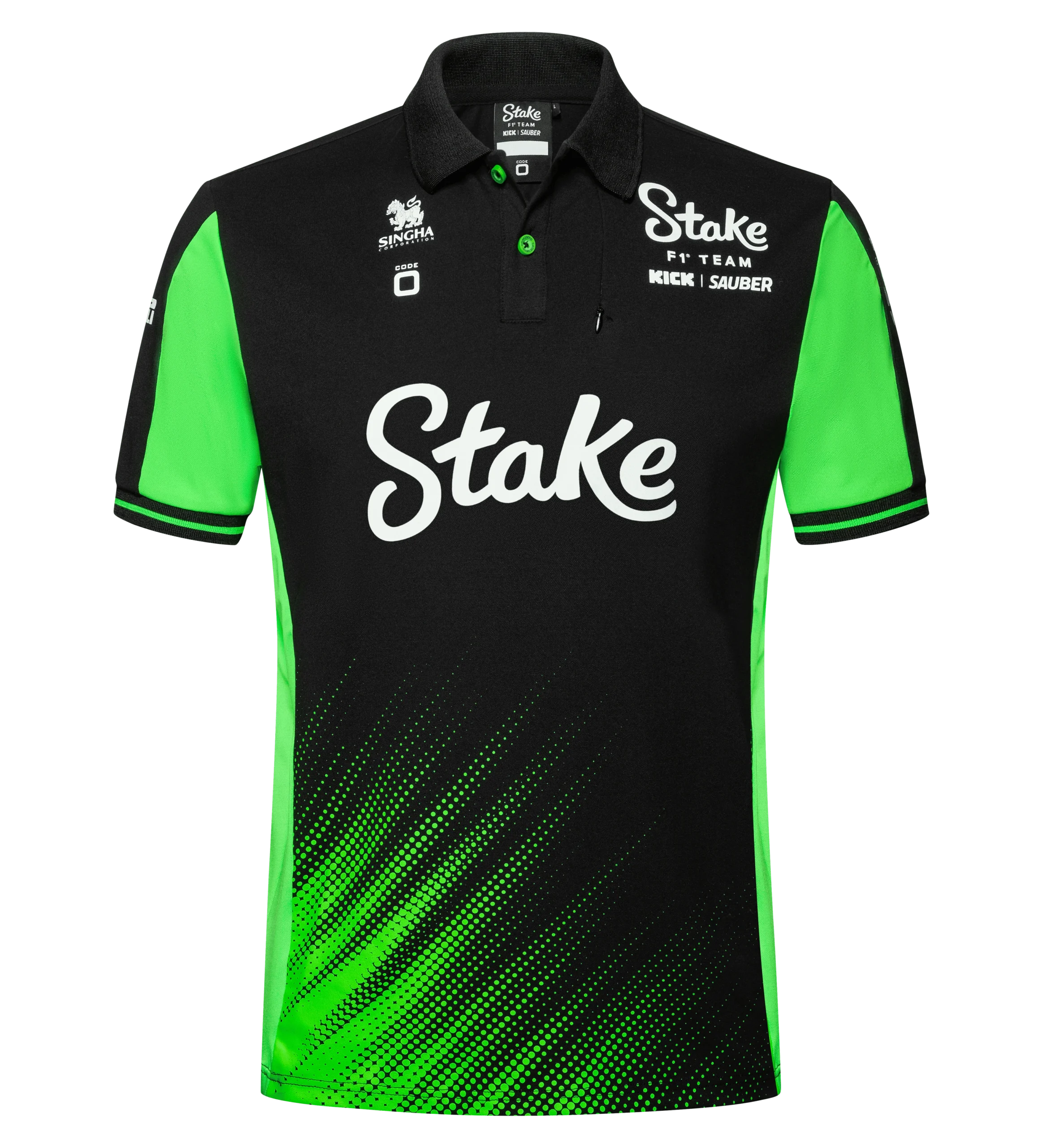 Stake F1 Kick Sauber 2025 Men’s Team Polo Shirt – Black