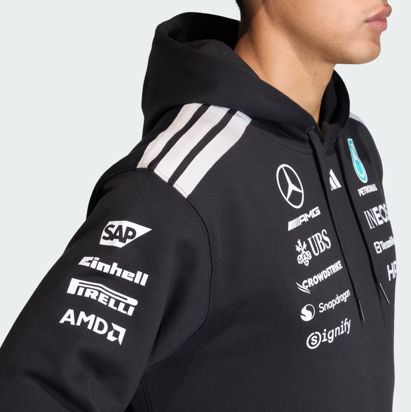 MAPF1 ADIDAS TEAM DRIVER HOODIE MENS BLACK - Imagen 5