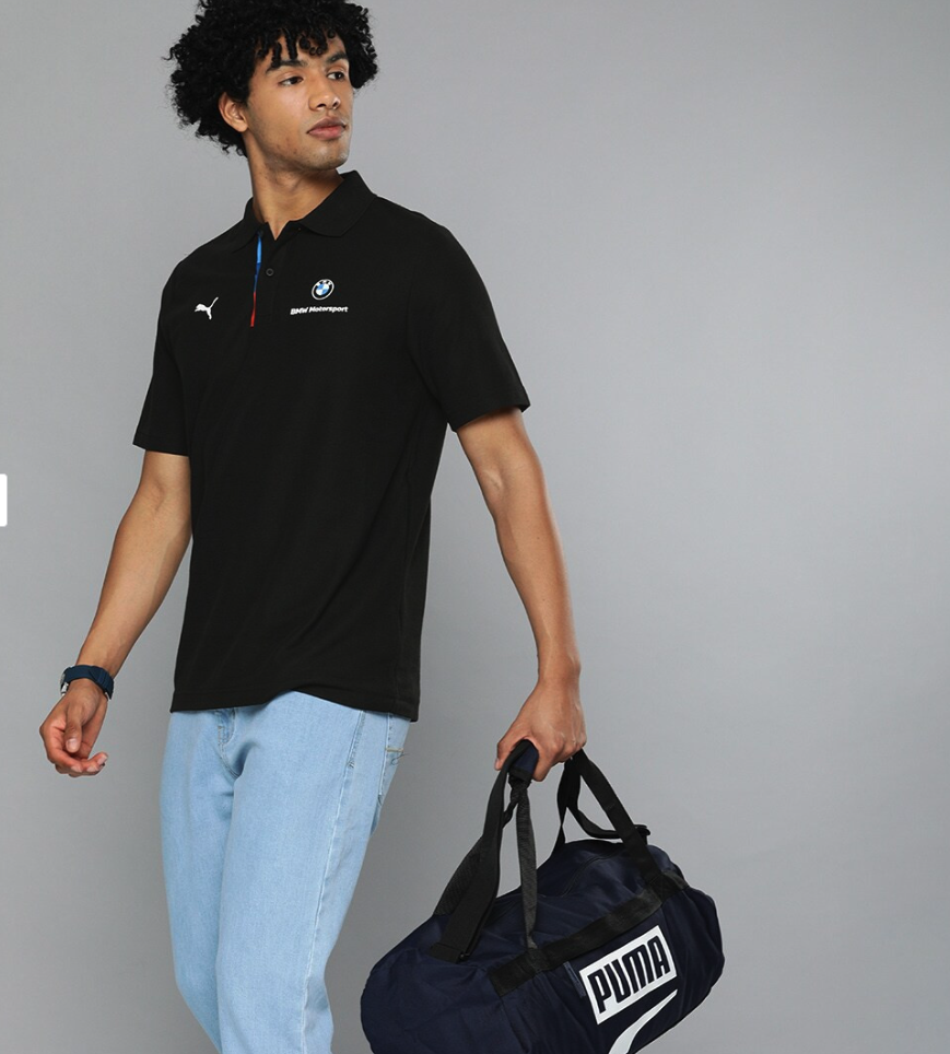Puma Bmw Mms Sprtswr Cldspn Polo Men’s Casual Polo T-Shirt  Black