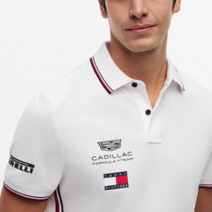 TOMMY HILFIGER CADILLAC F1 CHECO #11 POLO MENS WHITE