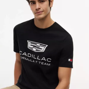 TOMMY HILFIGER CADILLAC F1 BIG LOGO TEE MENS BLACK