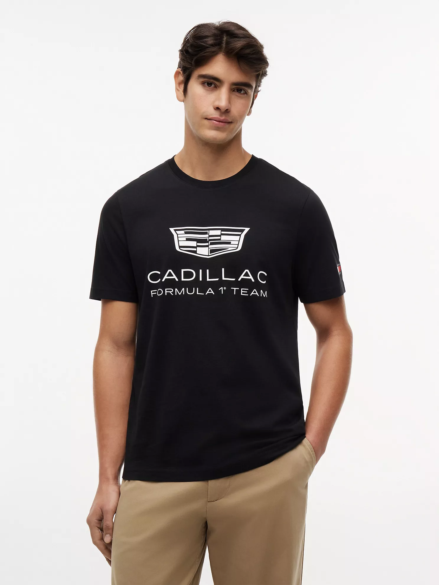 TOMMY HILFIGER CADILLAC F1 BIG LOGO TEE MENS BLACK - Imagen 2