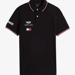 TOMMY HILFIGER CADILLAC F1 POLO MENS BLACK