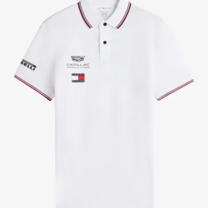 TOMMY HILFIGER CADILLAC F1 POLO MENS WHITE
