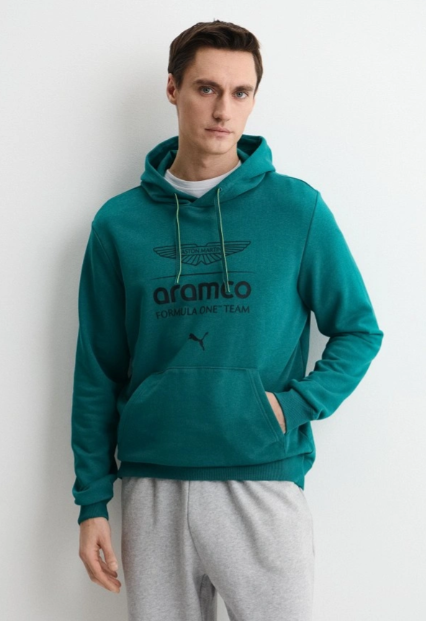 ASTON MARTIN F1 ESSENTIAL HOODIE GREEN LUX MENS - Imagen 3
