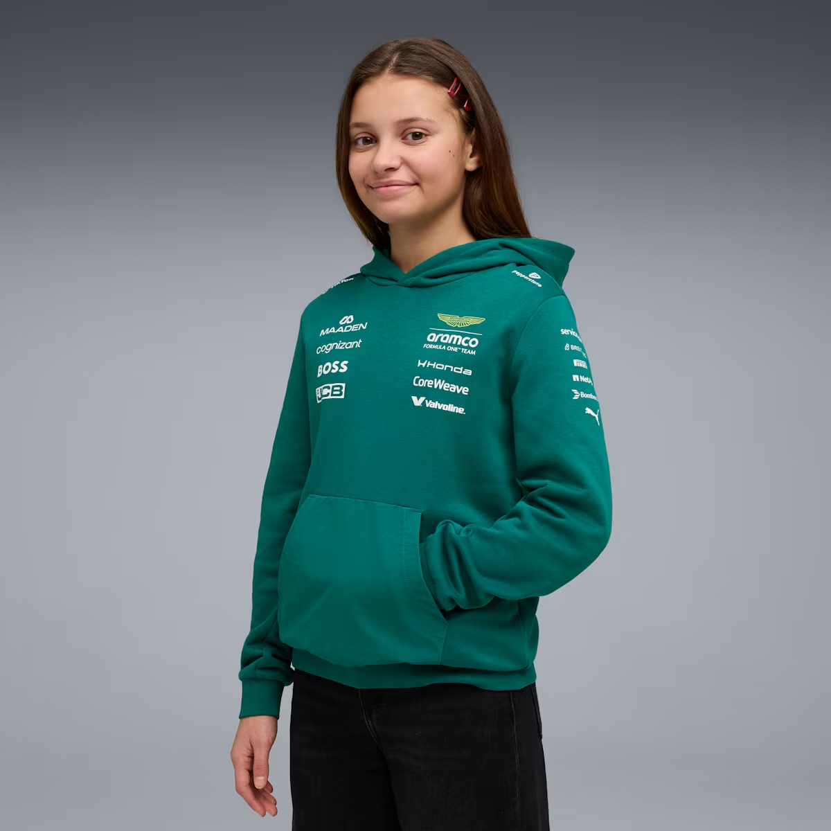 Aston Martin F1 2026 Kids Team Hoodie - Youth Green Lux