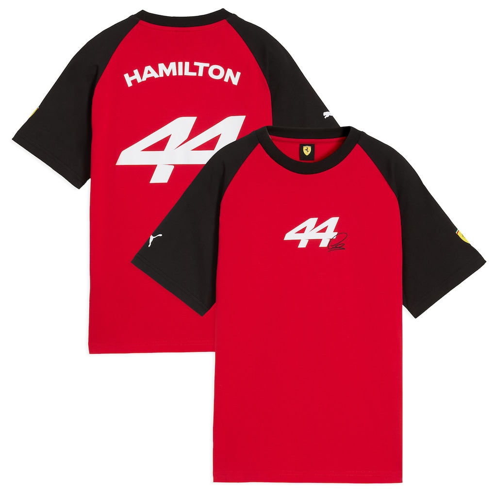 FERRARI FW HAMILTON #44 TEE KIDS ROSSO CORSA-BLACK