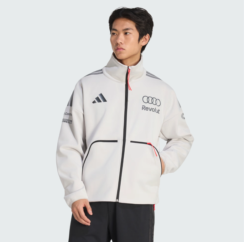 AUDI REVOLUT F1 ENGINEERS & MARKETING TRACK TOP JACKET CHALK PEARL-IRON METALLIC 2026 - Imagen 2