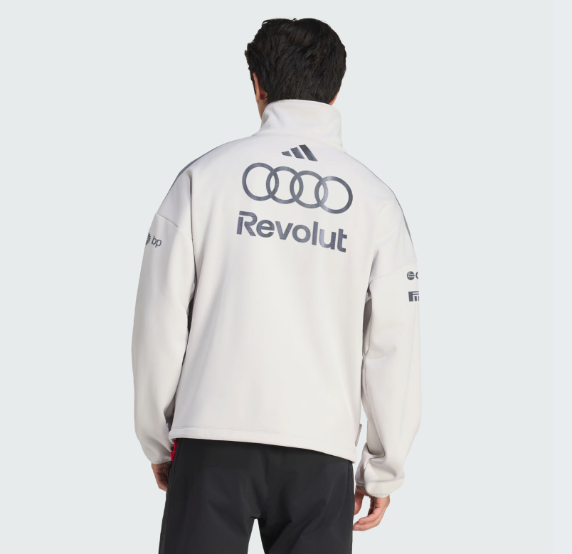 AUDI REVOLUT F1 ENGINEERS & MARKETING TRACK TOP JACKET CHALK PEARL-IRON METALLIC 2026 - Imagen 3
