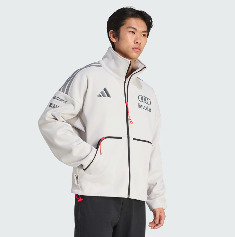 AUDI REVOLUT F1 ENGINEERS & MARKETING TRACK TOP JACKET CHALK PEARL-IRON METALLIC 2026