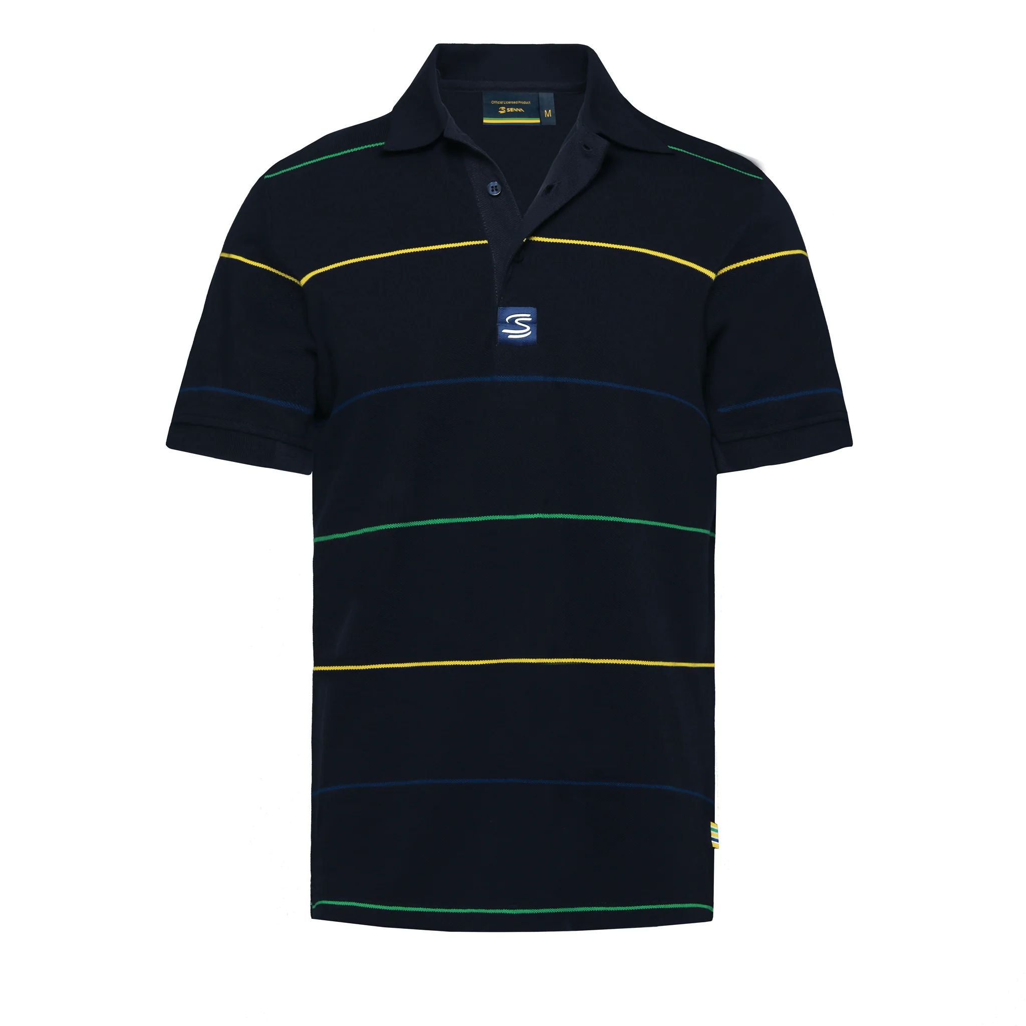 AYRTON SENNA STRIPE POLO NAVY MENS