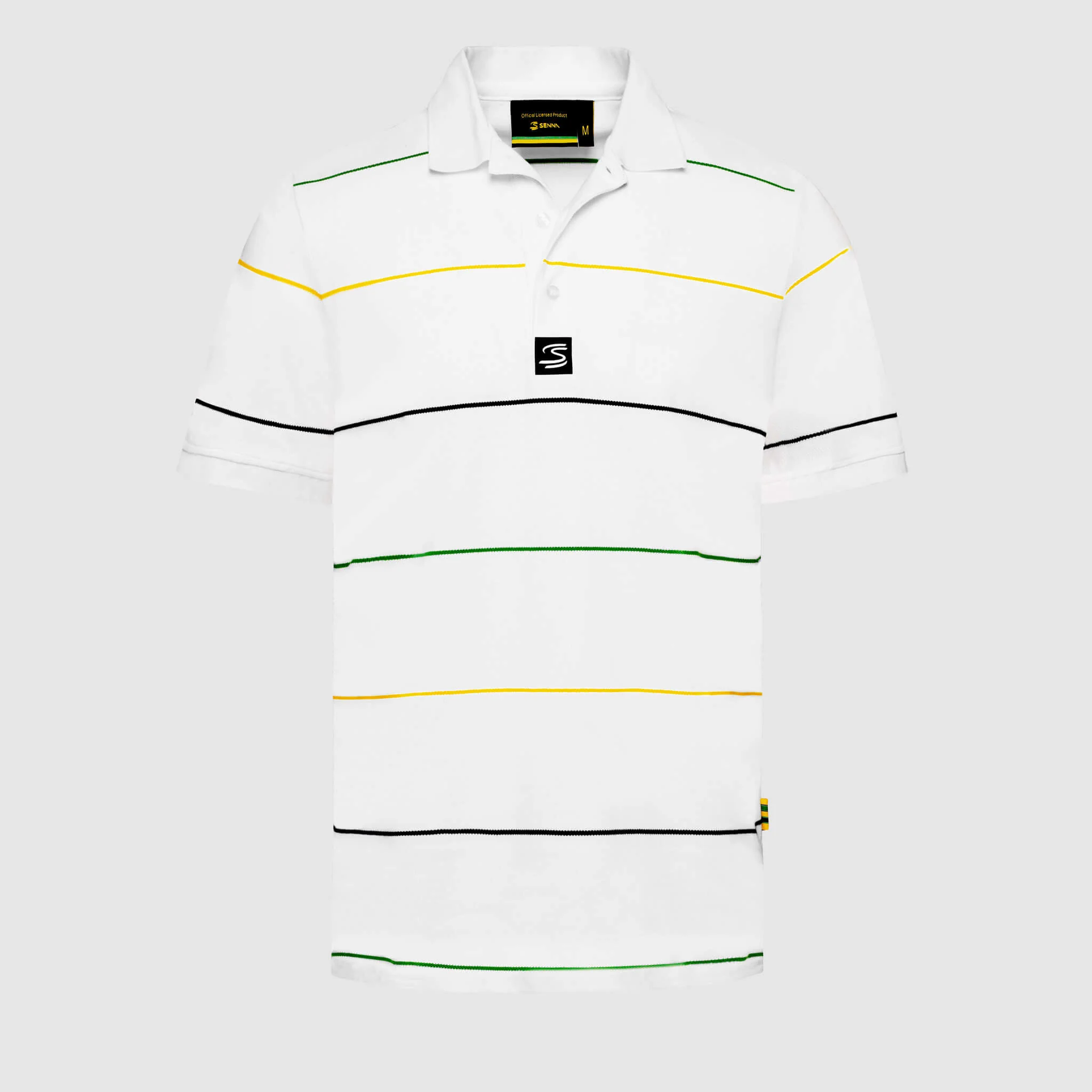 AYRTON SENNA STRIPE POLO WHITE MENS - Imagen 5