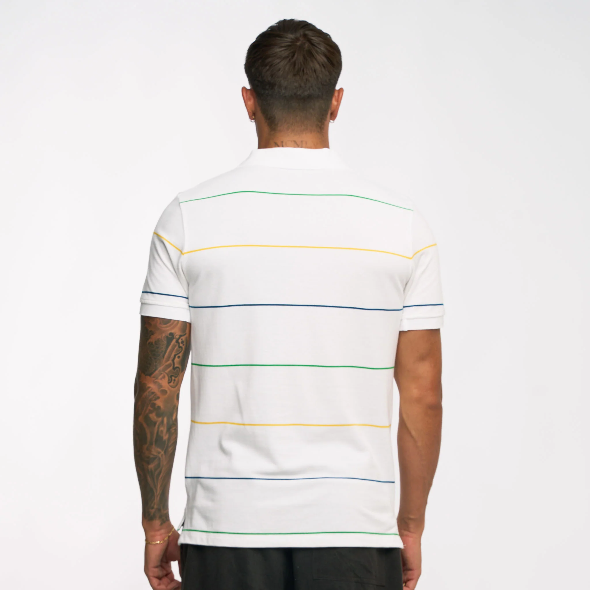AYRTON SENNA STRIPE POLO WHITE MENS - Imagen 4