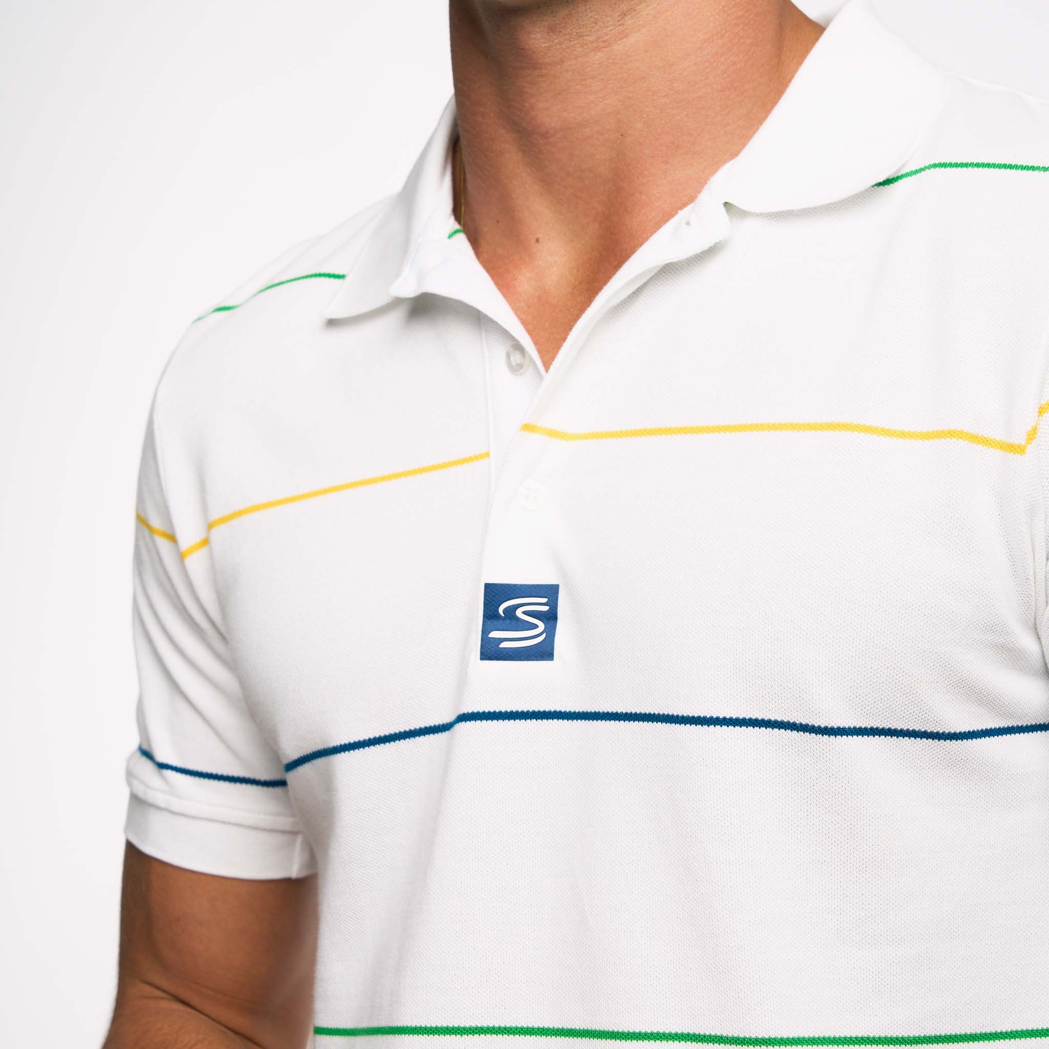 AYRTON SENNA STRIPE POLO WHITE MENS - Imagen 3