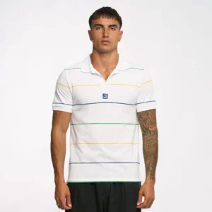 AYRTON SENNA STRIPE POLO WHITE MENS