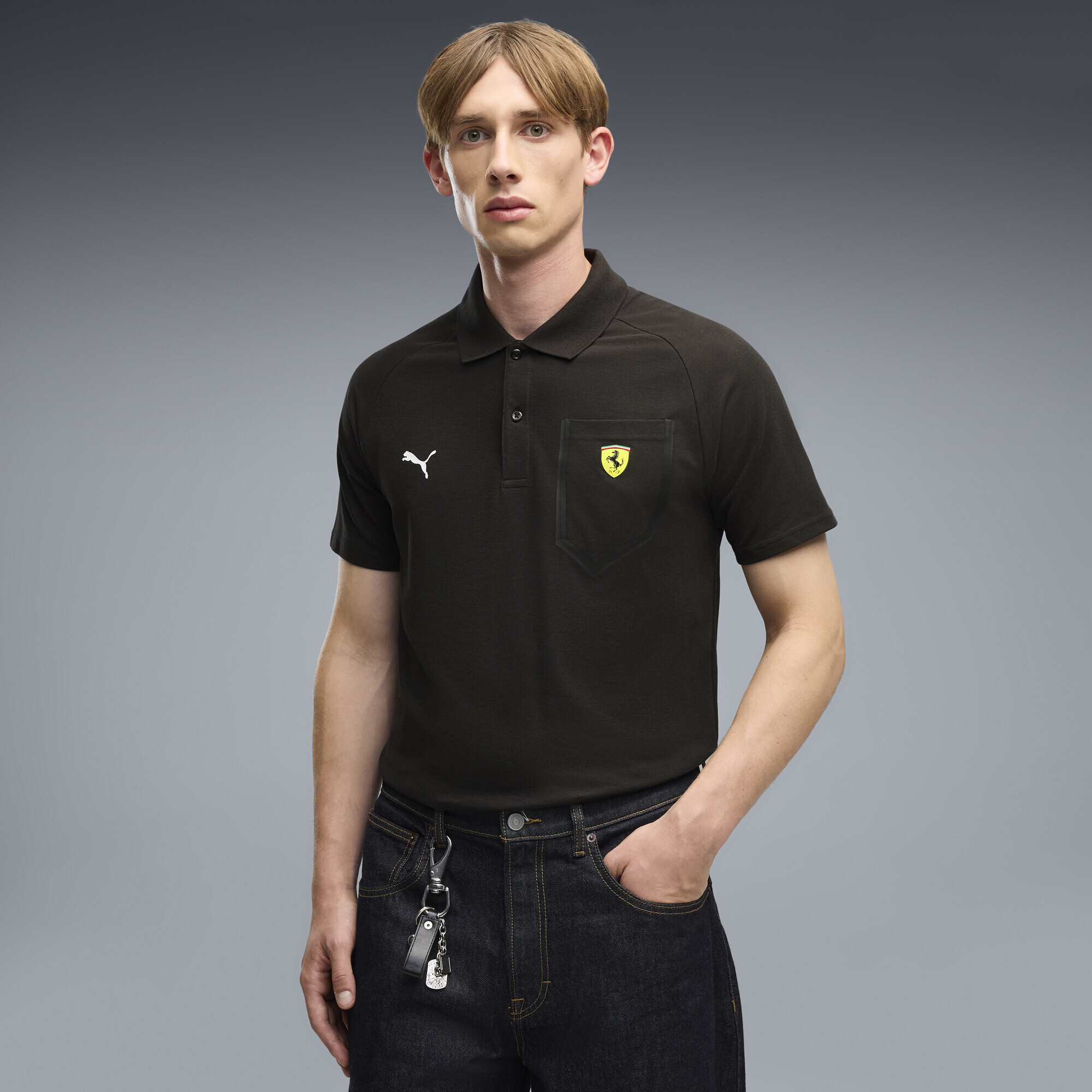 FERRARI TECH POLO BLACK