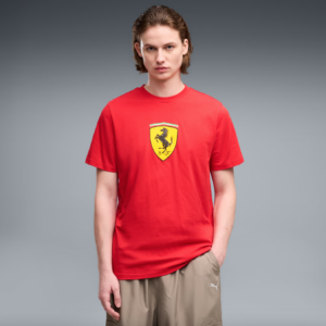 FERRARI COLORED SHIELD TEE ROSSO CORSA