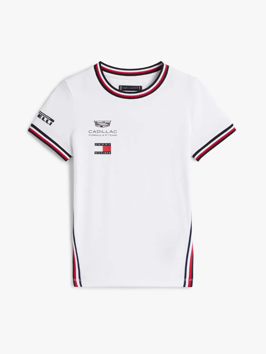 CADILAC F1 TEAM TOMMY HILFILGER TEE KIDS WHITE 2026 - Imagen 2
