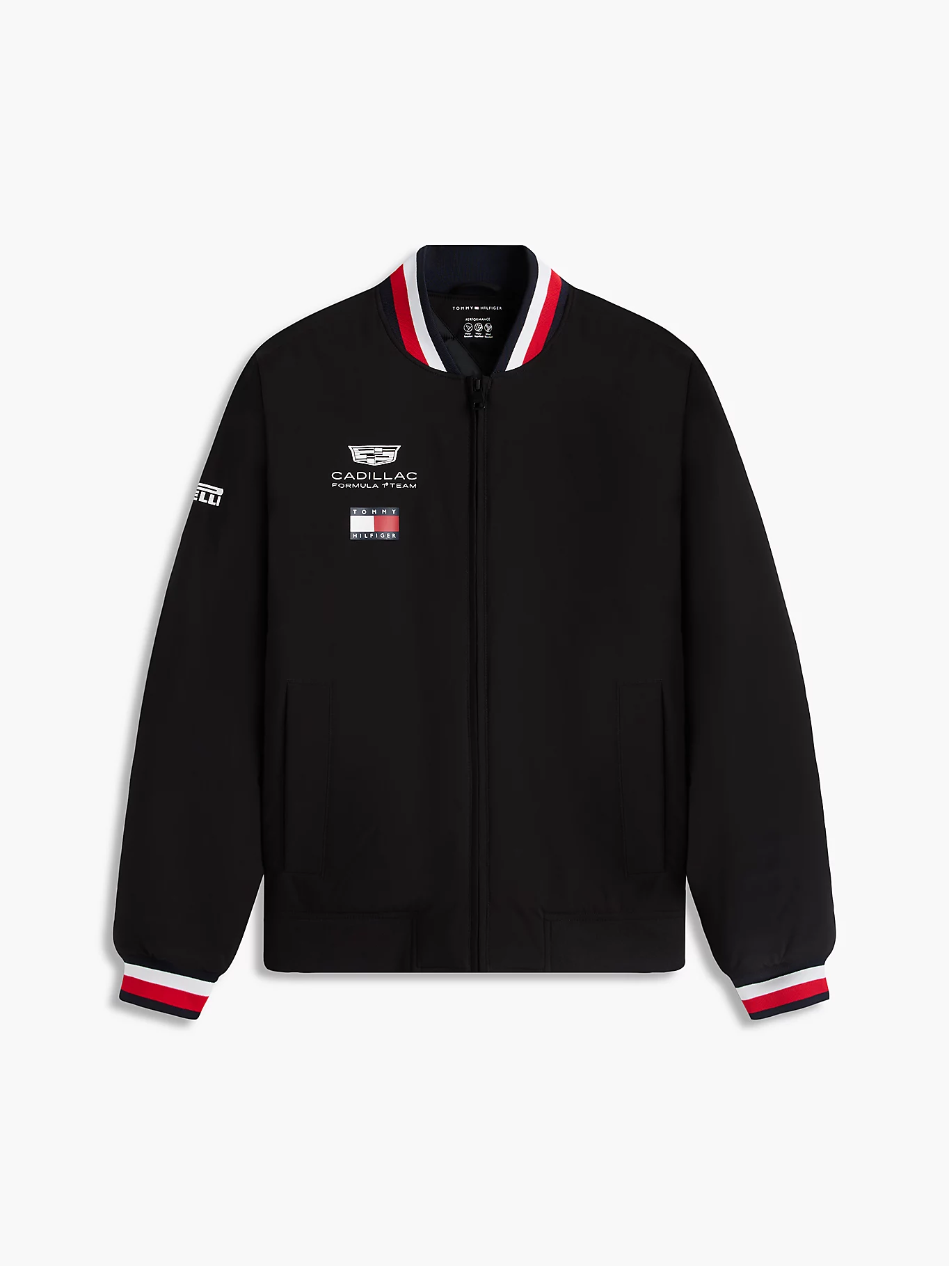 CADILAC F1 TEAM TOMMY HILFILGER VARSITY JACKET MENS BLACK 2026 - Imagen 4