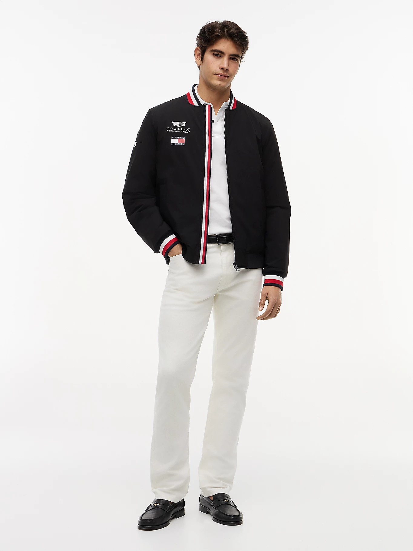 CADILAC F1 TEAM TOMMY HILFILGER VARSITY JACKET MENS BLACK 2026 - Imagen 7
