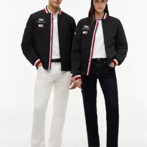 CADILAC F1 TEAM TOMMY HILFILGER VARSITY JACKET MENS BLACK 2026