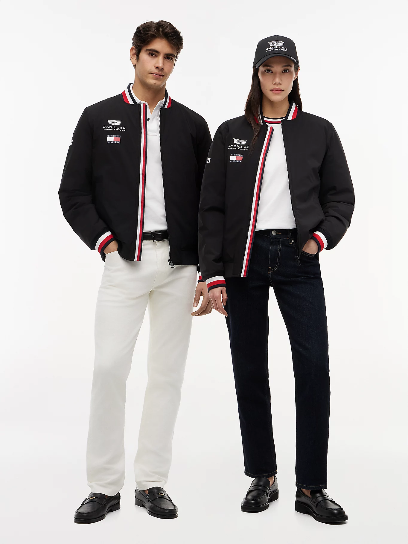 CADILAC F1 TEAM TOMMY HILFILGER VARSITY JACKET MENS BLACK 2026