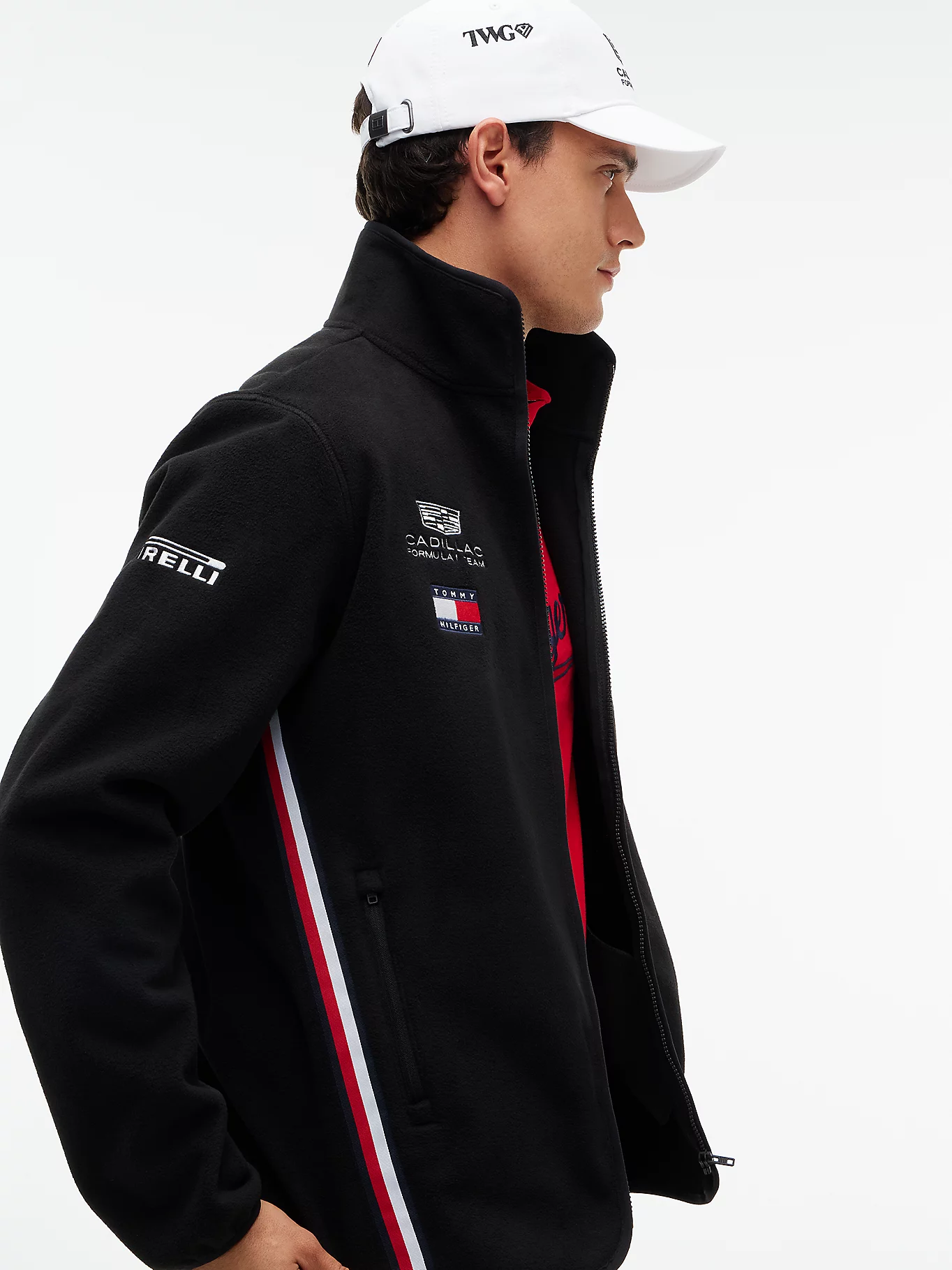 CADILAC F1 TEAM TOMMY HILFILGER FLEECE JACKET MENS BLACK 2026 - Imagen 4