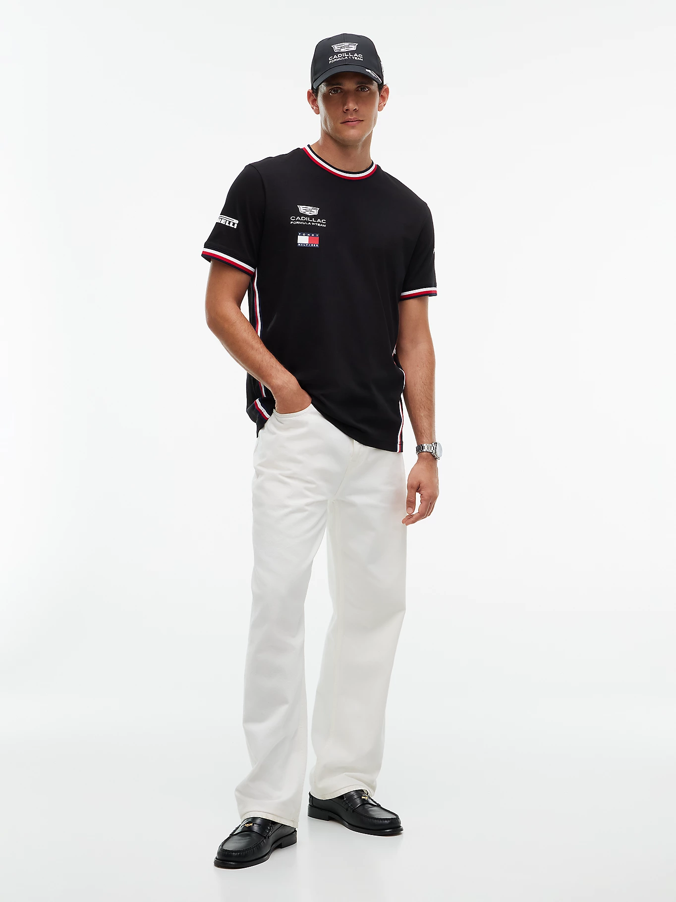 CADILAC F1 TEAM TOMMY HILFILGER CHECO #11 TEE MENS BLACK 2026 - Imagen 5
