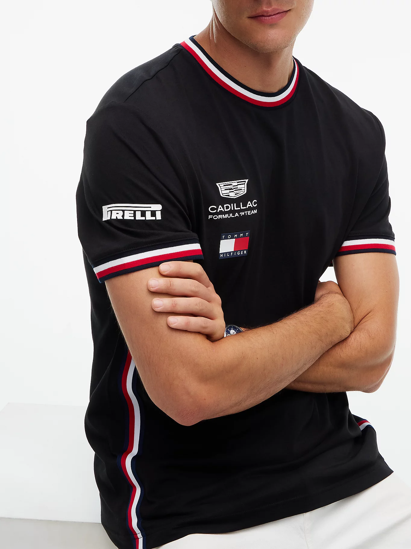 CADILAC F1 TEAM TOMMY HILFILGER CHECO #11 TEE MENS BLACK 2026 - Imagen 4