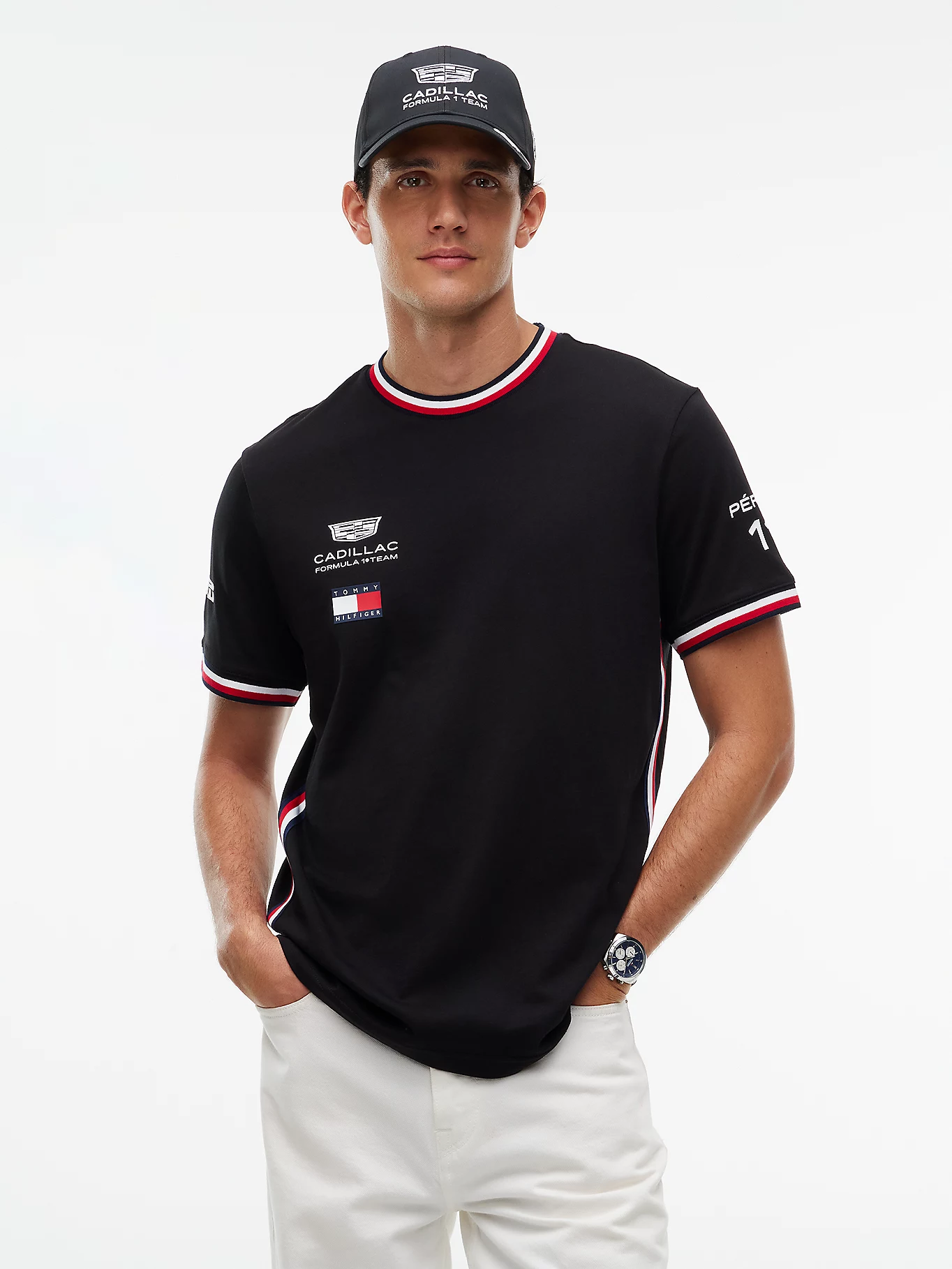 CADILAC F1 TEAM TOMMY HILFILGER CHECO #11 TEE MENS BLACK 2026
