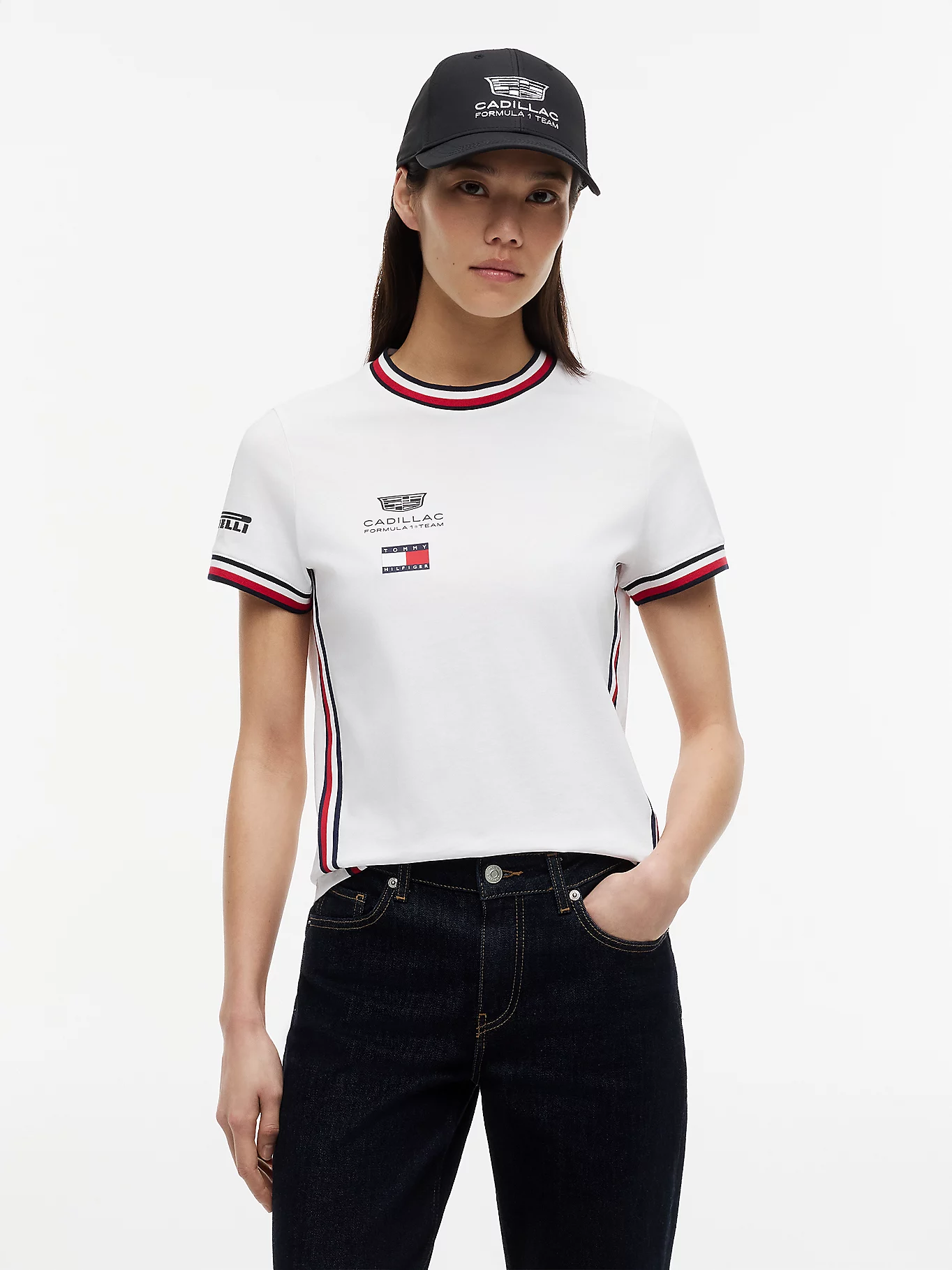 CADILAC F1 TEAM TOMMY HILFILGER TEE WOMENS WHITE